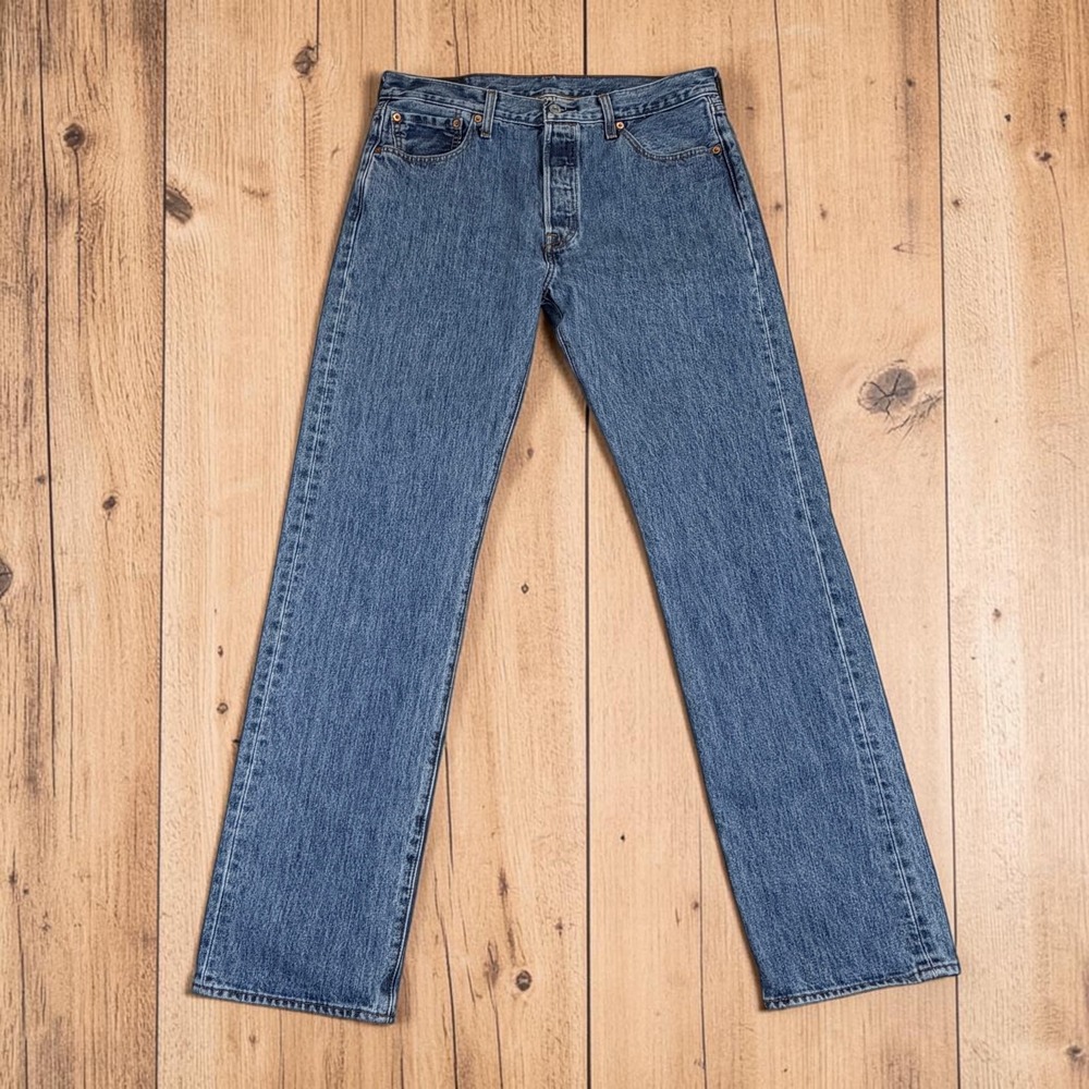 Levi's 501 Original Fit Jeans Mens 34x34 Blue Straight Leg Cotton Button Fly